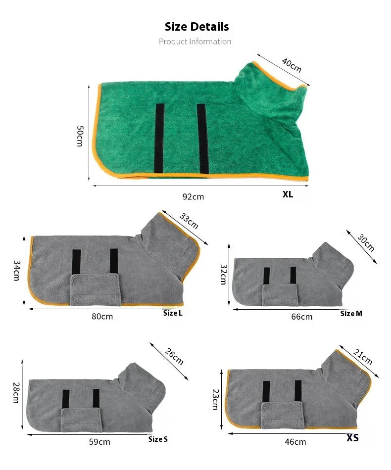 Petevoshop™ Dog Robe Cat Bath Towel