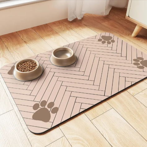 Petevoshop™ Splash-Proof Feeding Mat for Cats & Dogs | Quick-Drying & Water-Absorbing Floor Protector