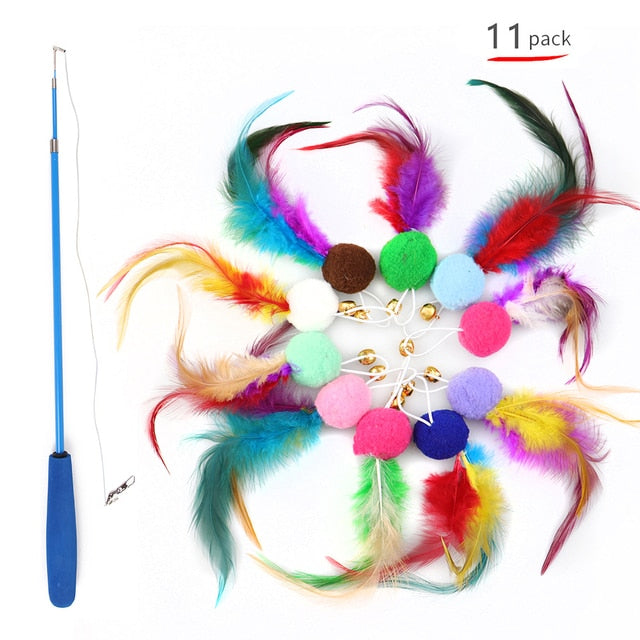 Petevoshop™ Retractable Cat Feather Toy for Indoor Cats
