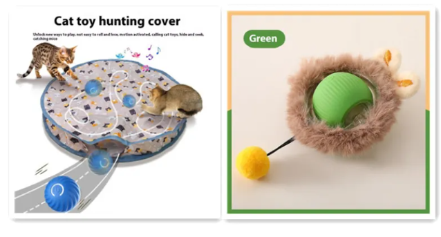 Petevoshop™ PurrPlay Self-Rolling Cat Toy Ball