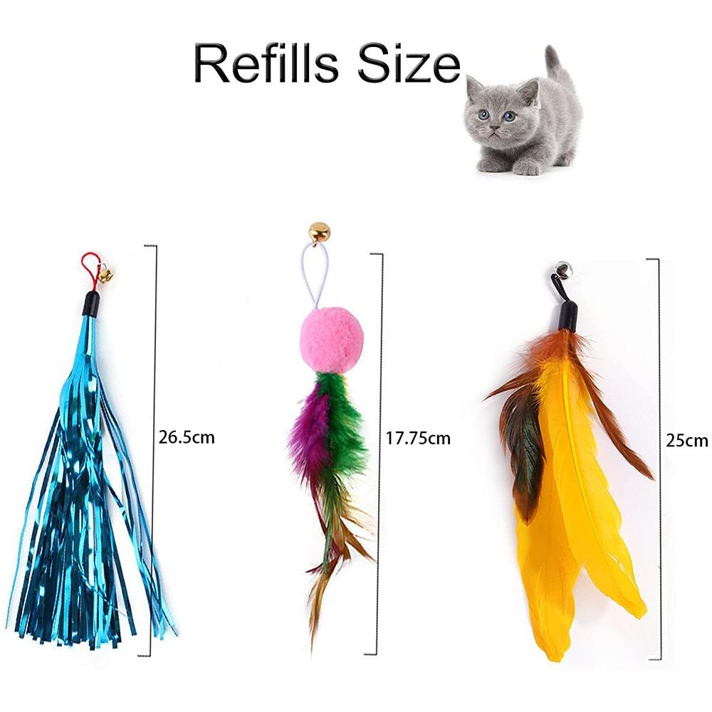 Petevoshop™ Retractable Cat Feather Toy for Indoor Cats