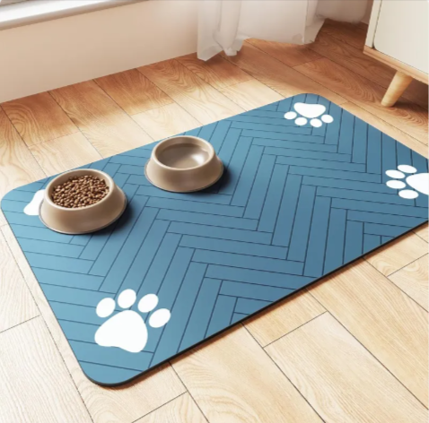 Petevoshop™ Splash-Proof Feeding Mat for Cats & Dogs | Quick-Drying & Water-Absorbing Floor Protector